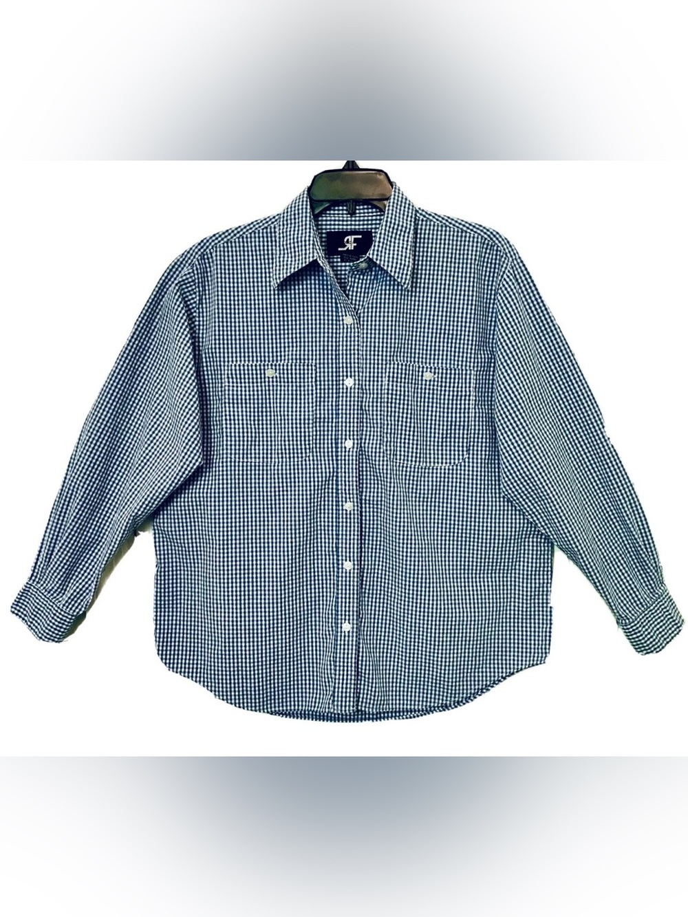 Rafaela Jeans Vintage Womens M Gingham Print Long Sleeve Classic Button Up Shirt
